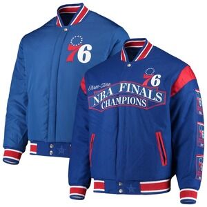 Philadelphia 76ers Coat Mens XL Royal JH Design Championship Reversible Jacket‎